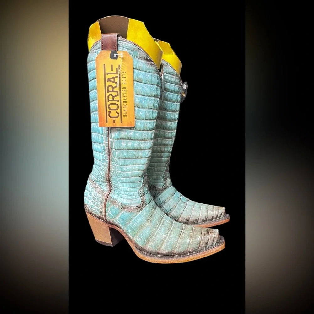 Corral Full Caiman Jade Boot - Picture 1 of 9